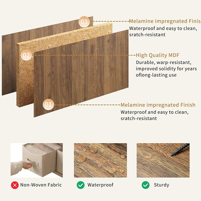 8 Drawer Dresser for Bedroom, Modern Fluted Double Dresser, Mid Century Wooden - Image 6
