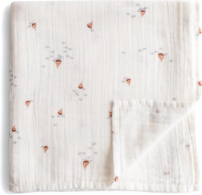 mushie Muslin Baby Swaddle Blanket | 100% Organic Cotton by mushie