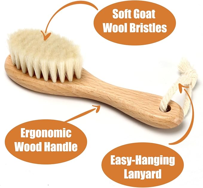 Wooden Baby Hair Brush and Comb Set - Image 3