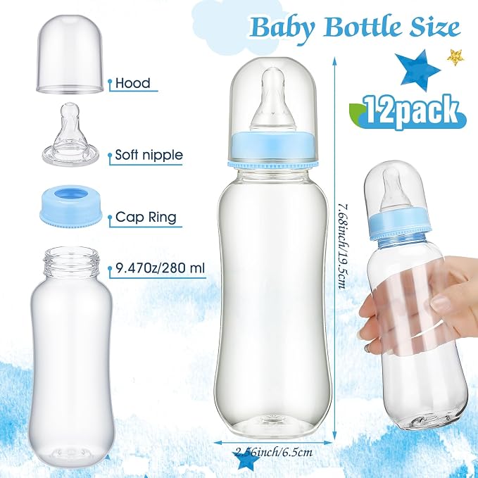 TrelaCo Blue Elephant Cool Baby Shower Games Bottle Chug Sign Wooden Elephant - Image 3