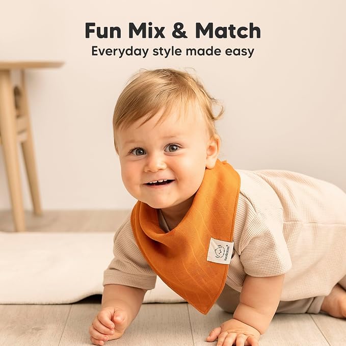8-Pack Muslin Baby Bibs for Boys, Girls - Image 8