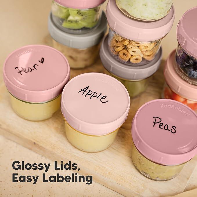 KeaBabies 12pk 4oz Glass Baby Food Containers - Image 6