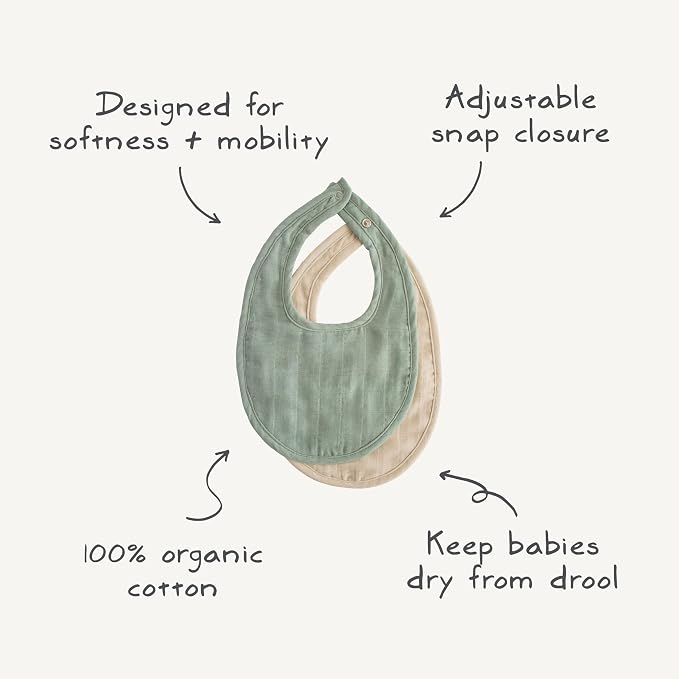 mushie Muslin Baby Bib | Soft Cotton - Image 2
