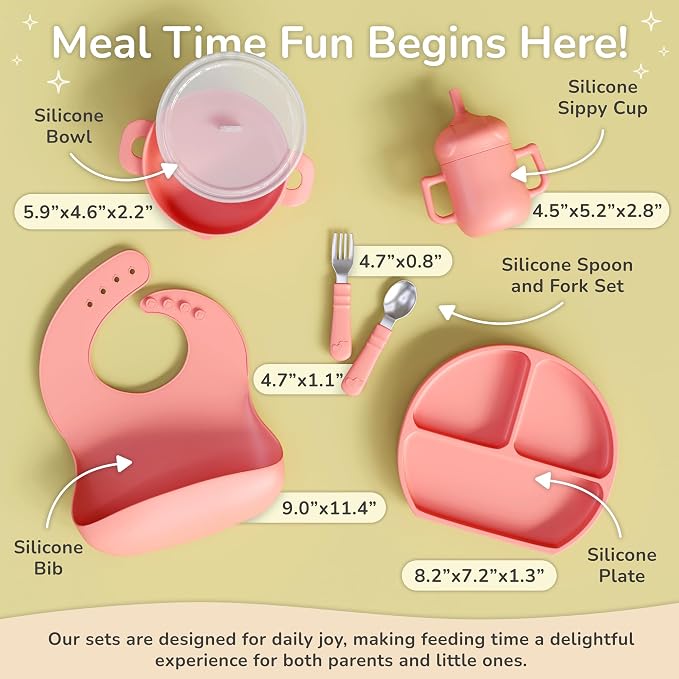 mimi & kiki BPA-Free Silicone Baby Feeding Set, Baby Plates and Bowls Set - Image 2