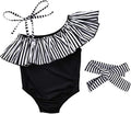 Toddler Baby Girls Ruffles Bikini One Piece Swimsuits Floral Off Shoulder by HINTINA