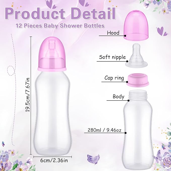 TrelaCo Cool Baby Shower Games Sets 12 Pcs Feeding Bottles - Image 3