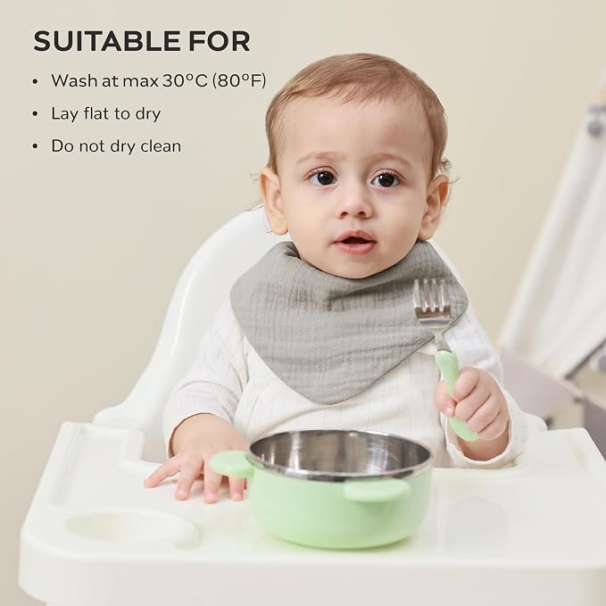 JELLYMONI 10 Pack Muslin Drool Bibs - Image 4