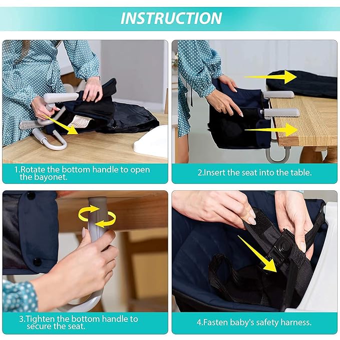 Hook On High Chair with Tray, Fast TableChair Clip on TableHigh Chair, - Image 7