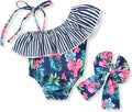 Toddler Baby Girls Ruffles Bikini One Piece Swimsuits Floral Off Shoulder by HINTINA