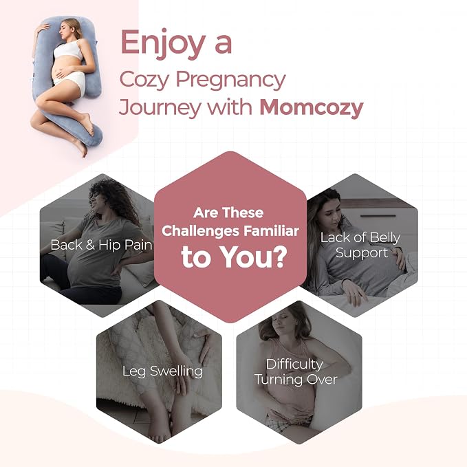 Momcozy Pregnancy Pillow for Sleeping, Dreamlign U Pro Maternity Pillow - Image 9