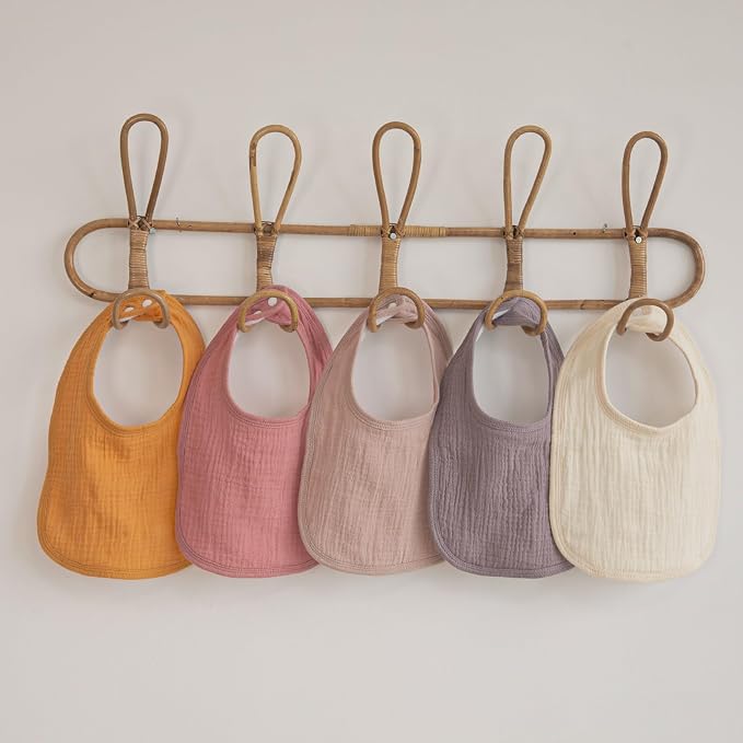 GLLQUEN BABY Muslin Drool Bibs for Boys Girls 6 Pack, Adjustable Baby Bibs for - Image 7