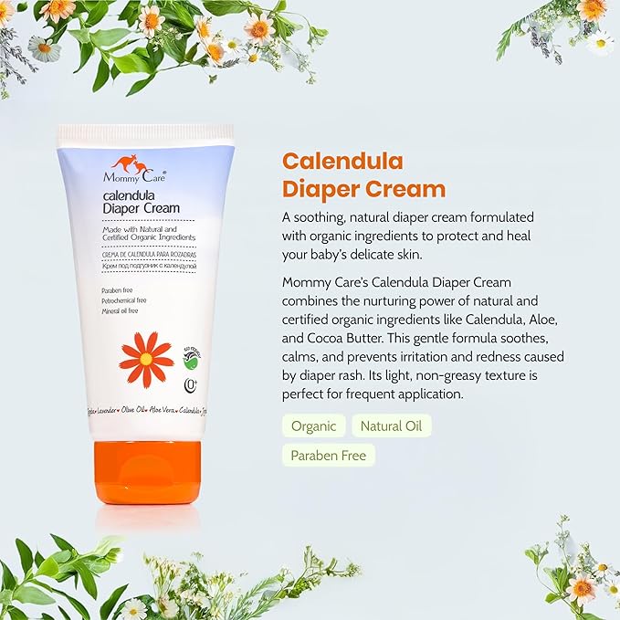 Mommy Care Organic Baby Diaper Rash Cream – Natural Calendula Diaper Cream - Image 2