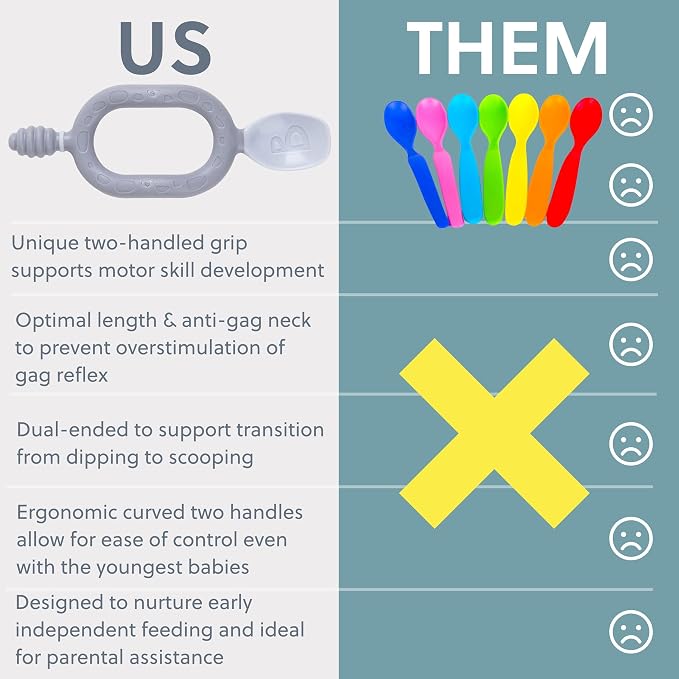 Bibado - Dippit Baby Spoon and Dipper, Mist - Soft, Chewable Dipper & Deep - Image 7