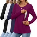 4 Pack Women's Cotton Nursing Tops, Breastfeeding Maternity by Oakgarden