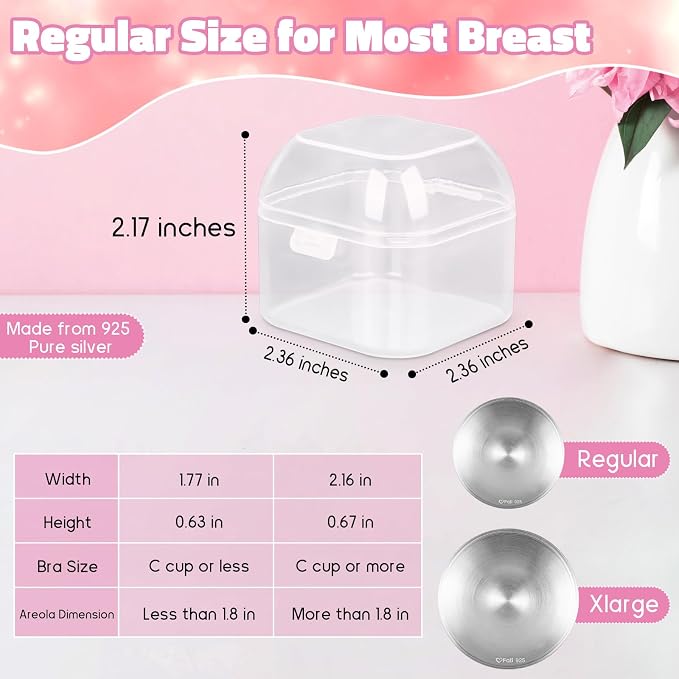 The Original Silver Nursing Cups, Nipple Covers - Image 6