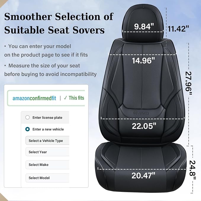 Coverado Seat Covers, Car Seat Covers Front Seats, Car Seat Cover, Car Seat - Image 5