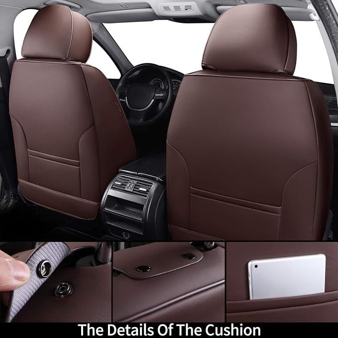 Coverado Universal Seat Covers Front, Waterproof Nappa Leather Car Seat Covers - Image 2