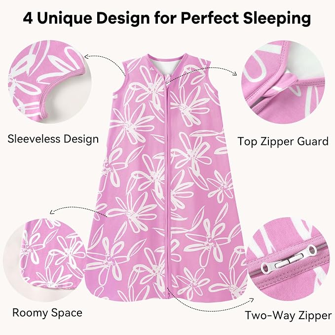 Baby Sleep Sack 6-12 Months 1.0 Tog Baby Wearable Blanket 100% Cotton Sleeping - Image 3