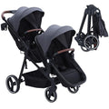 Tandem Double Stroller Newborn and Toddler, Foldable Twin Stroller by Unknown