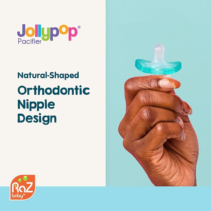 RaZbaby JollyPop Pacifier, Holder w/Detachable Baby Pacifier, Stuffed Animal - Image 3