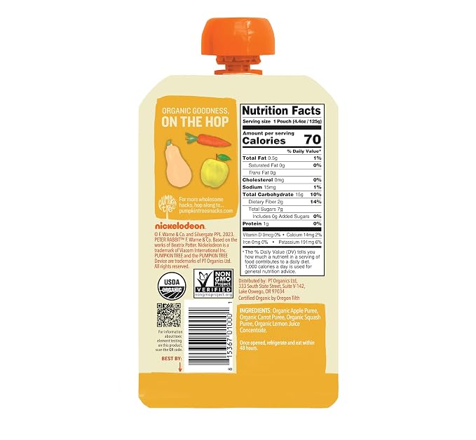 Peter Rabbit Organics Fruit Vegetable, Squeezable Pouches, 4 Ounce - Image 3