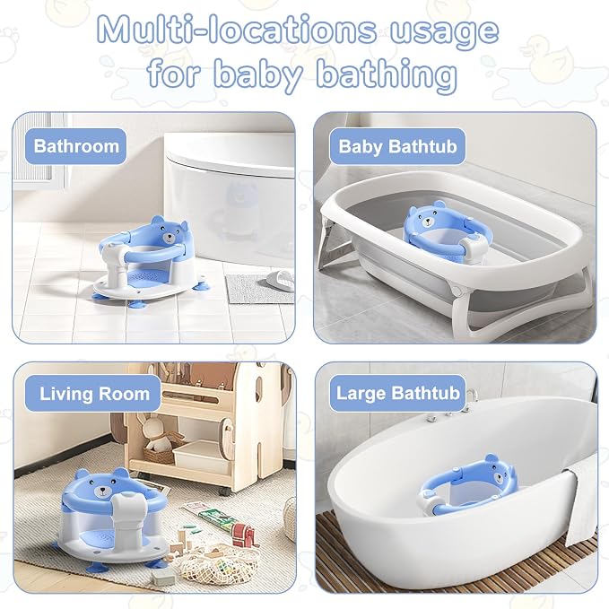 Baby Bath Seat for Babies 6 Months & up, Non-Slip Toddler Bath Seats for Babies - Image 7