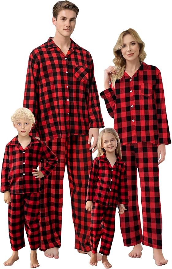 Schbbbta Family Matching Pajamas Holiday Sleepwear Long Sleeve Pjs Sets by SchbbbtaTouchYourLife