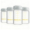 Glass Breastmilk Storage Bottles 180ml 6oz BPA-Free Leak-Proof Natural Baby by Qmibaby