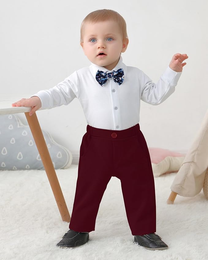 DISAUR Baby Boy Clothes Toddler Boy Outfits 4PCS Gentleman Dress - Image 3