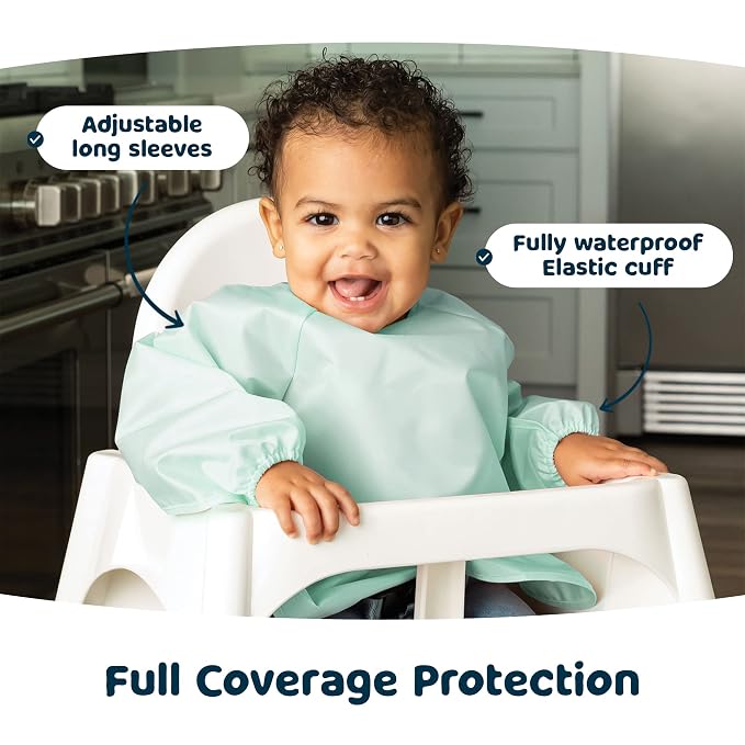 Tiny Twinkle Long Sleeve Bib for Babies & Toddlers – Waterproof Smock Bib for - Image 3