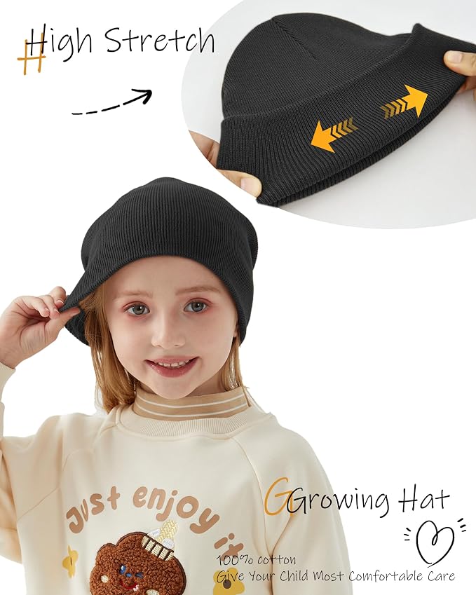 ROYBENS 100% Cotton Baby Beanie Cute Toddler Winter Hat Boys Girls Kids Soft - Image 4