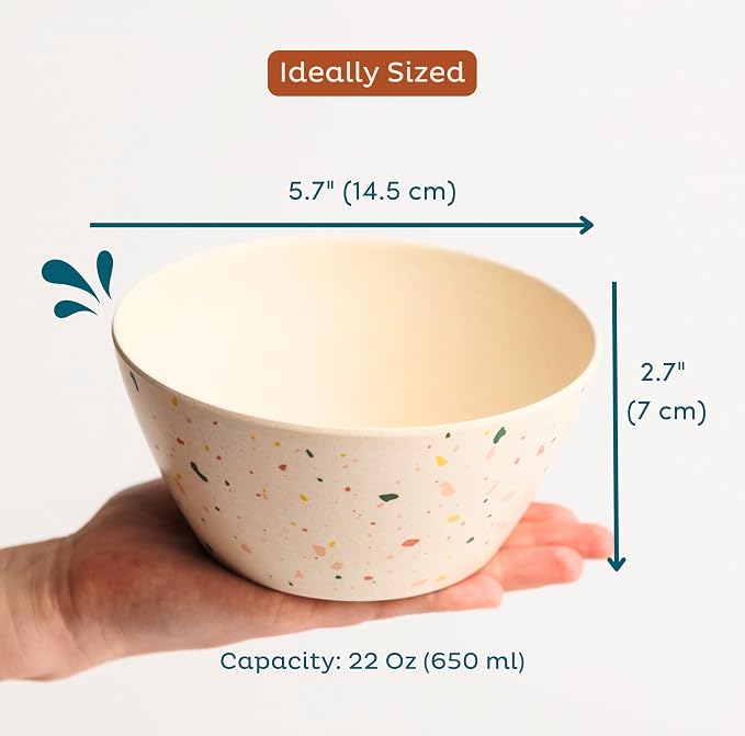 Nook Theory 4 Pack Bamboo Bowls - 22 Oz Reusable Bowl - Image 6
