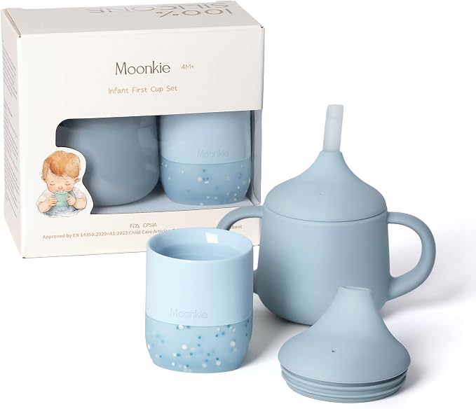 Moonkie Baby Training Cup & Sippy Cup Set | 4 Months+ | Baby-Led Weaning by Moonkie