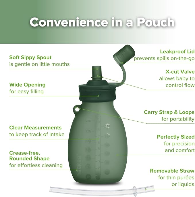 haakaa Hippo Wide Opening Silicone Goody Pouch – Reusable Pouches - Image 4