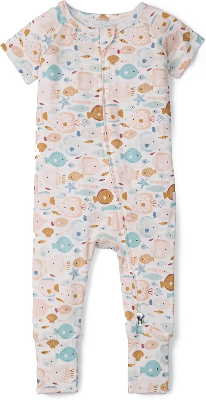 Loulou Lollipop Tencel Lyocell Short Sleeve Zipped Romper by LoulouLollipop