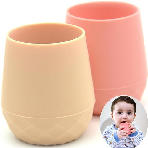 2 Pack Tiny Cup for 4+ Months | Silicone Baby Cups 6-12 Months, Infant Training by teensypeepsy
