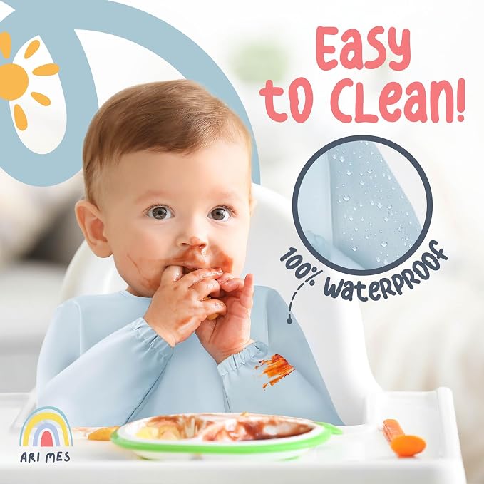 ARI MES Long Sleeves Waterproof Baby Bibs - Image 4