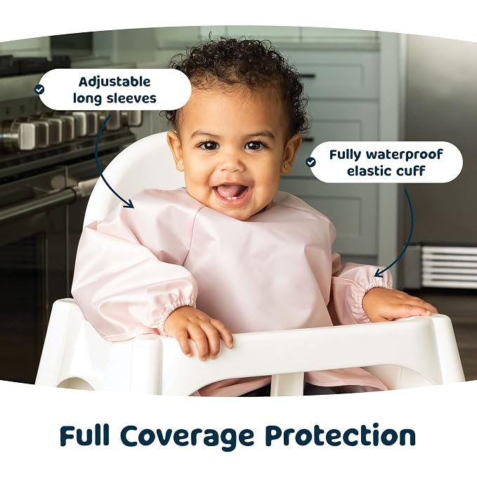 Tiny Twinkle Long Sleeve Bib for Babies & Toddlers – 2 Pack Waterproof Smock - Image 7