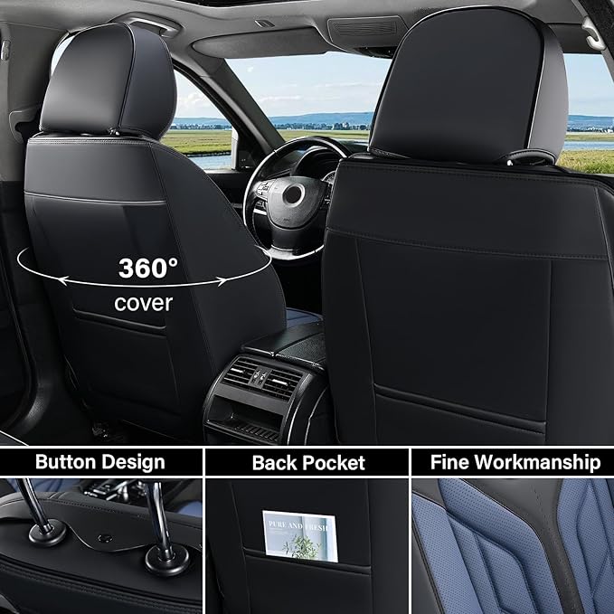 Coverado Car Seat Covers Full Set, Automotive Seat Covers Car Seat Protector - Image 2