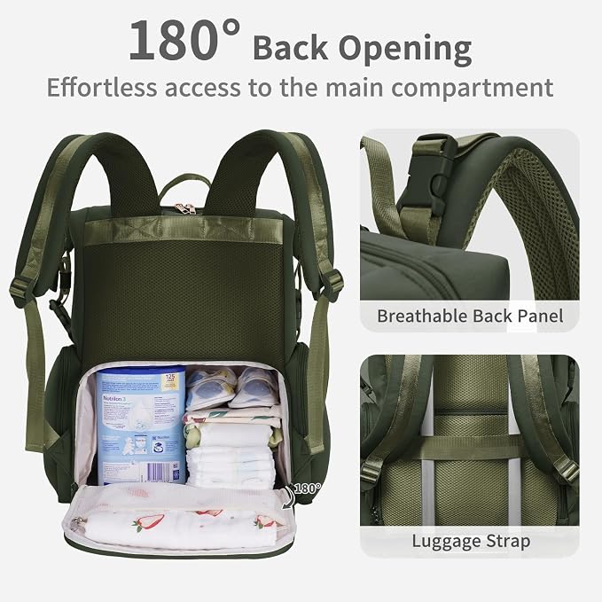 CEI-CEI Neoprene Diaper Bag Backpack Large Newborn Baby Maternity Bags - Image 4