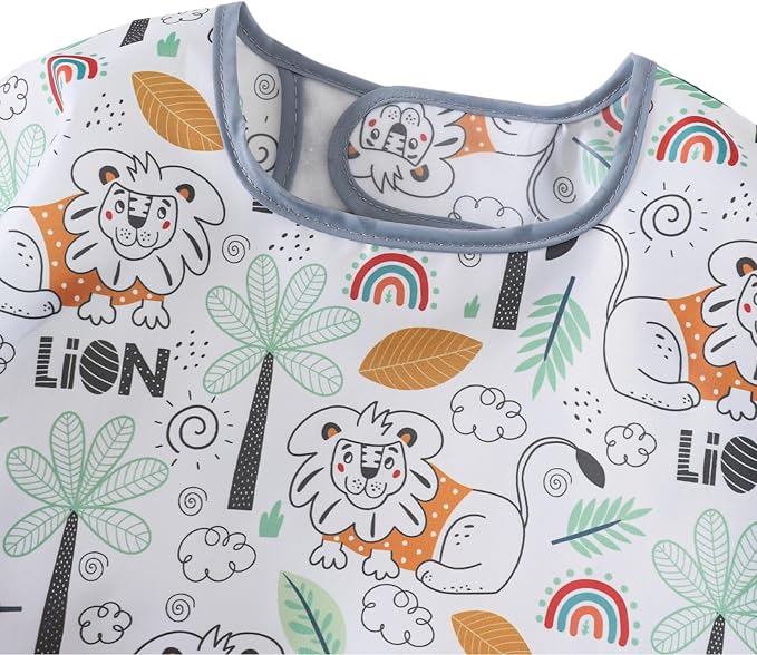 5 Pcs Long Sleeved Baby Toddler Bibs Waterproof Sleeved Bib 3-24 Months - Image 4
