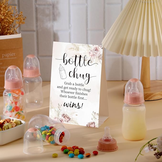 TrelaCo Bottle Chug Baby Shower Game 20 Pcs Baby Bottles Shower Favor - Image 4