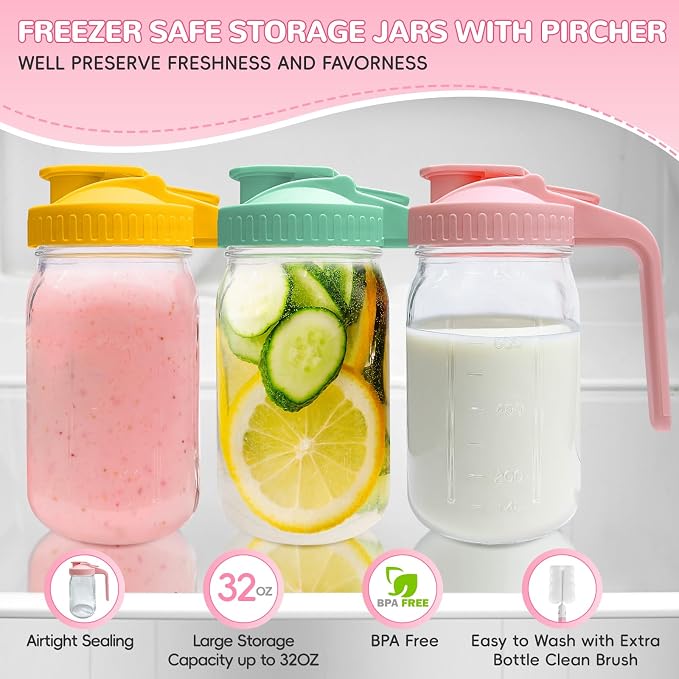 2 PACK Breast Milk Pitcher 32OZ Glass Breastmilk Pitcher - Image 8