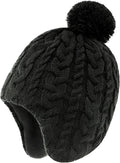 Duoyeree Kids Beanie Hat for Boys Girls Pom-pom Kint Hats Cozy Lining Winter by Duoyeree