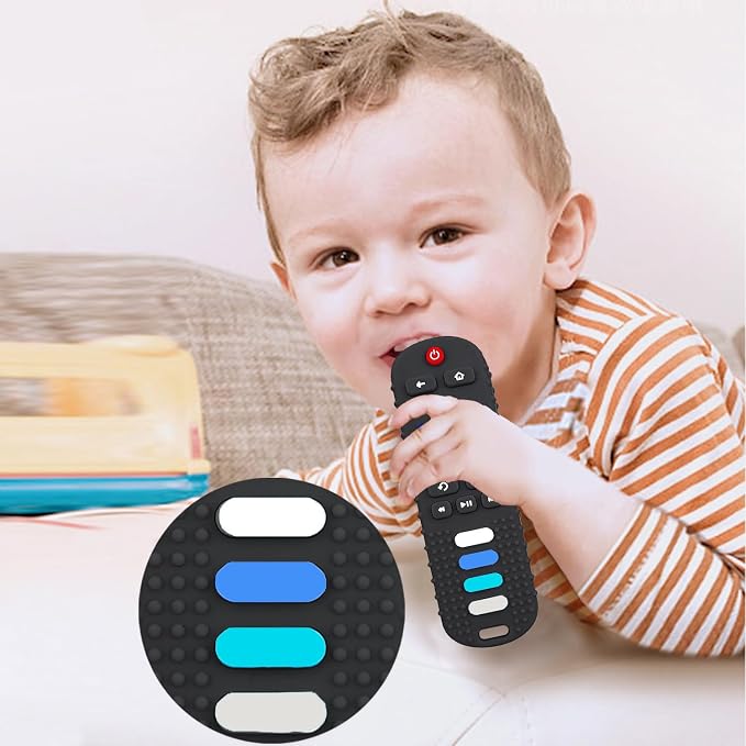 2-Pack Baby Teething Toys-TV Remote Control Shape Silicone Infants Teething Toys - Image 2