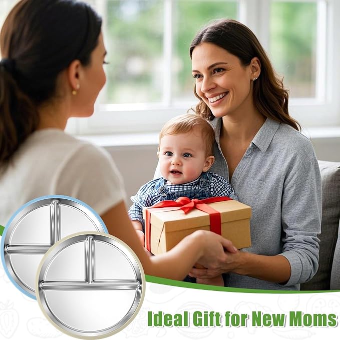 BUSOHA 2 Pack Stainless Steel Kids Plate - Image 9