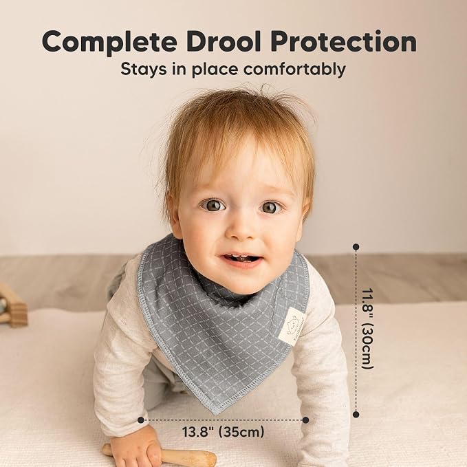 8-Pack Organic Baby Bandana Bibs - Image 7