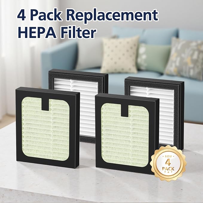 4 Pack HEPA Filter Replacement for Baby Brezza Baby Bottle Washer Pro, High - Image 7