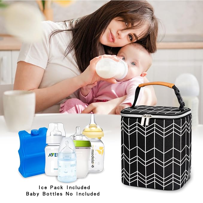 BreastMilk Cooler Bag with Ice Pack Fits 4 Baby Bottles Up to 9 Ounce, Baby - Image 4