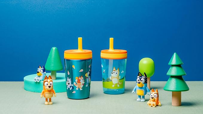 Zak Designs Bluey Kelso Tumbler Set, Leak-Proof Screw-On Lid - Image 8